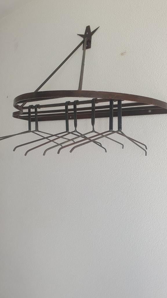 Metalen wandkapstok met hangers, Ophalen of Verzenden