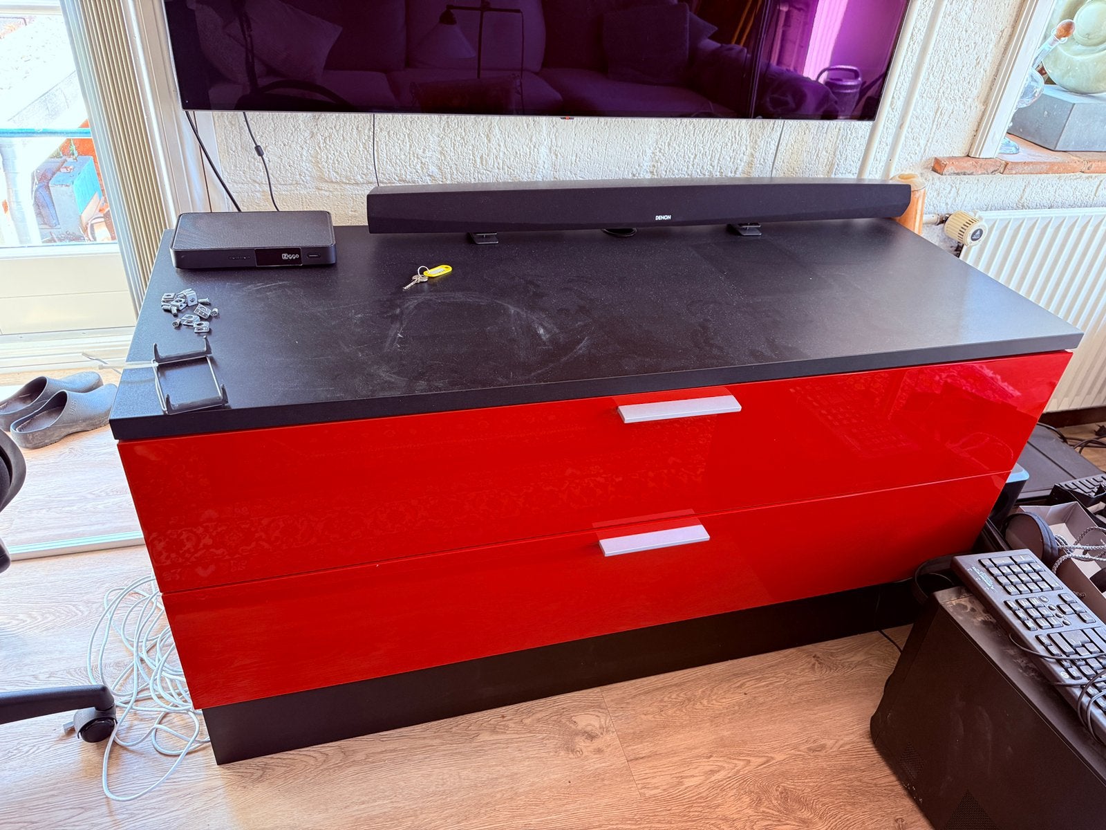 Tv kast met boekenkasten, Huis en Inrichting, Ophalen, Gebruikt, 25 tot 50 cm, 150 tot 200 cm