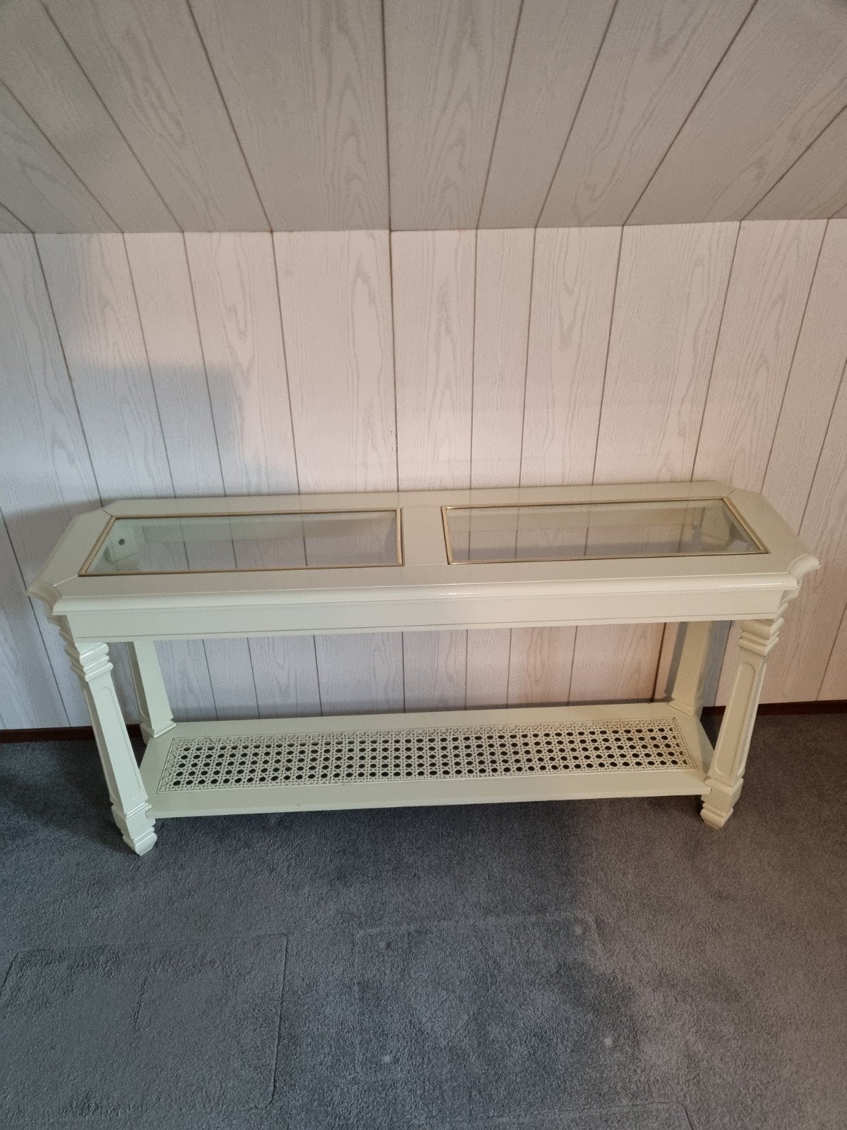 witte sidetable en tafeltje, Huis en Inrichting, Ophalen, 100 tot 150 cm, Zo goed als nieuw, Overige houtsoorten