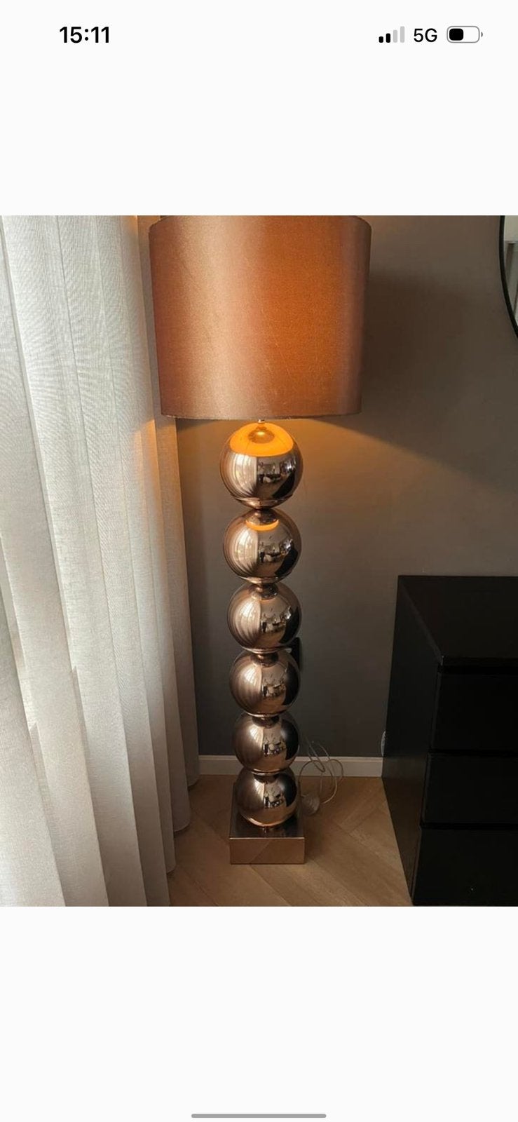 Bollamp, Huis en Inrichting, Lampen | Vloerlampen, Ophalen, Zo goed als nieuw, 150 tot 200 cm