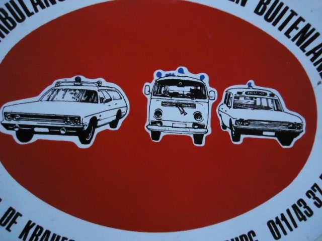 sticker oud Ambulance VW bus autobus t1 t2 Volkswagen auto, Verzenden, Zo goed als nieuw, Auto of Motor