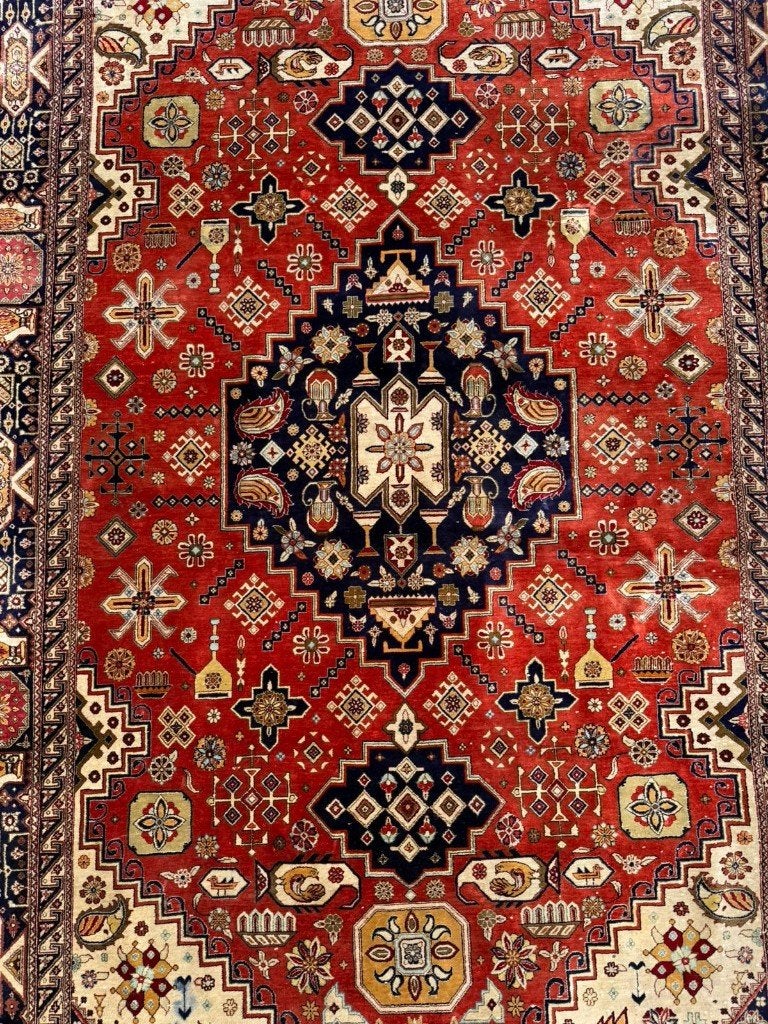 Exclusief zijden Qom tapijt , Silk Persian Carpet 200x135 cm, 100 tot 150 cm, Zijde, Ophalen of Verzenden, Zo goed als nieuw