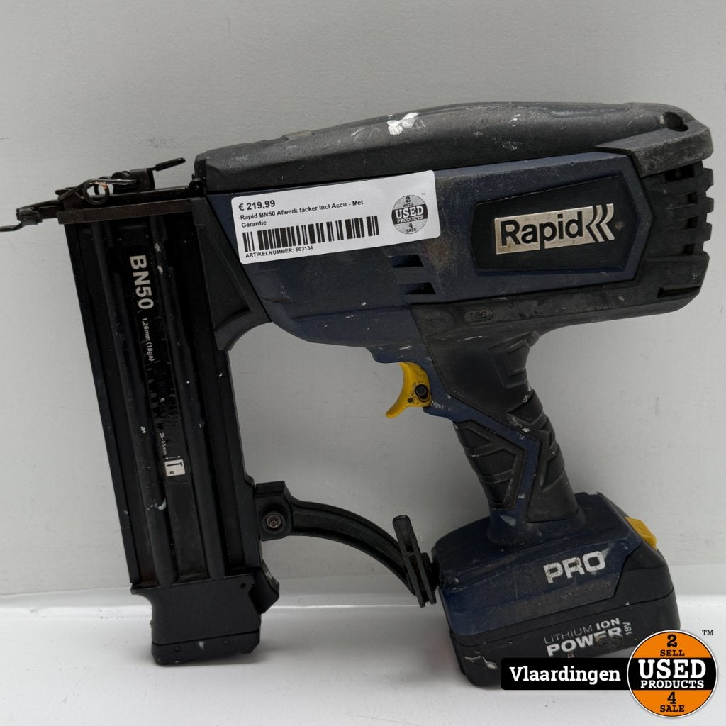 Rapid BN50 Afwerk Tacker Incl. Accu | Met Garantie, Rapid, Gebruikt, Support@rapid.com, Rapid Electronics, 1-2 London Road,
Saffron Walden, Essex, CB11 4BL
United Kingdom