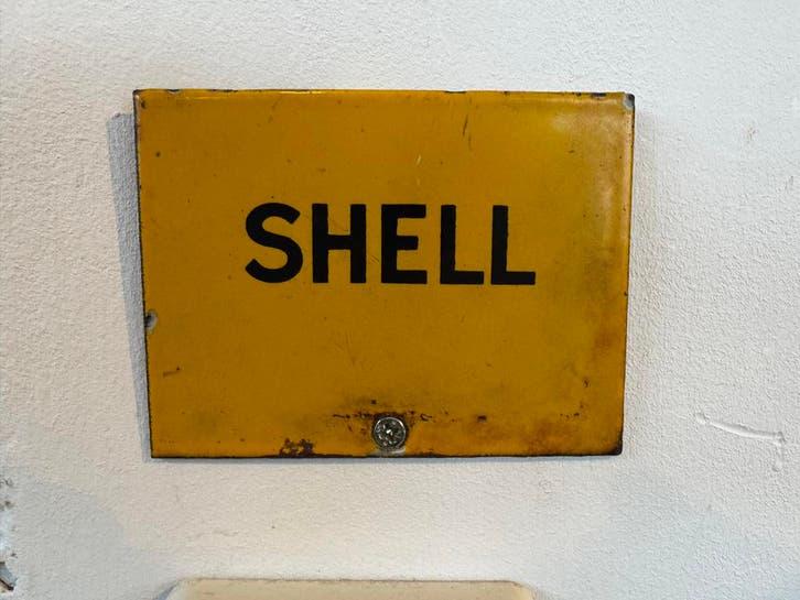 Vintage Shell Emaille Reclame Bordje, Ophalen of Verzenden