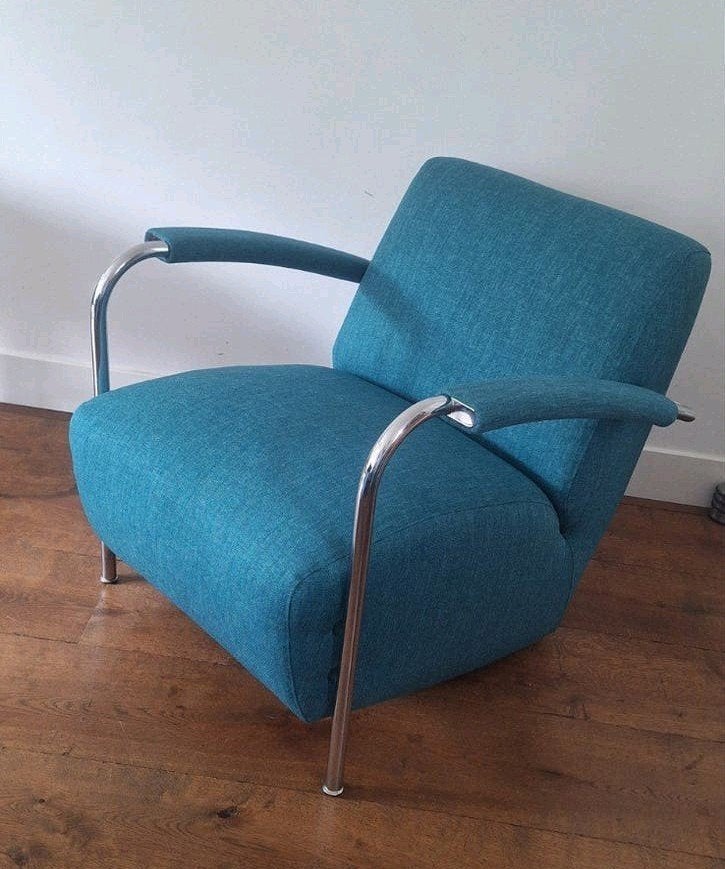 leolux scylla fauteuil opnieuw gestoffeerd als nieuw, 75 tot 100 cm, Ophalen of Verzenden, Zo goed als nieuw, Stof