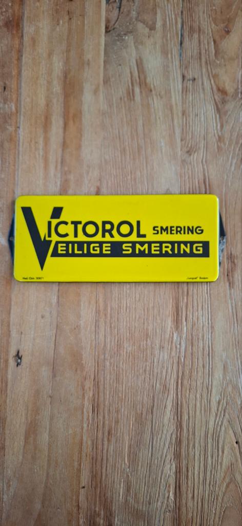 Vintage Victorol Smering Emaille Reclamebord, Ophalen of Verzenden, Gebruikt, Reclamebord
