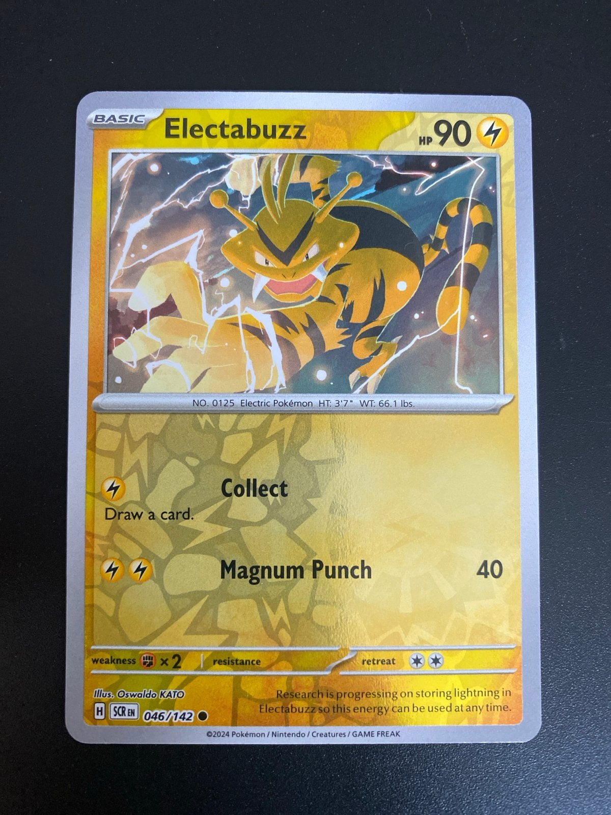Electabuzz 046/142 Reverse Holo Pokémon Stellar Crown, Ophalen of Verzenden, Zo goed als nieuw, Losse kaart, Foil