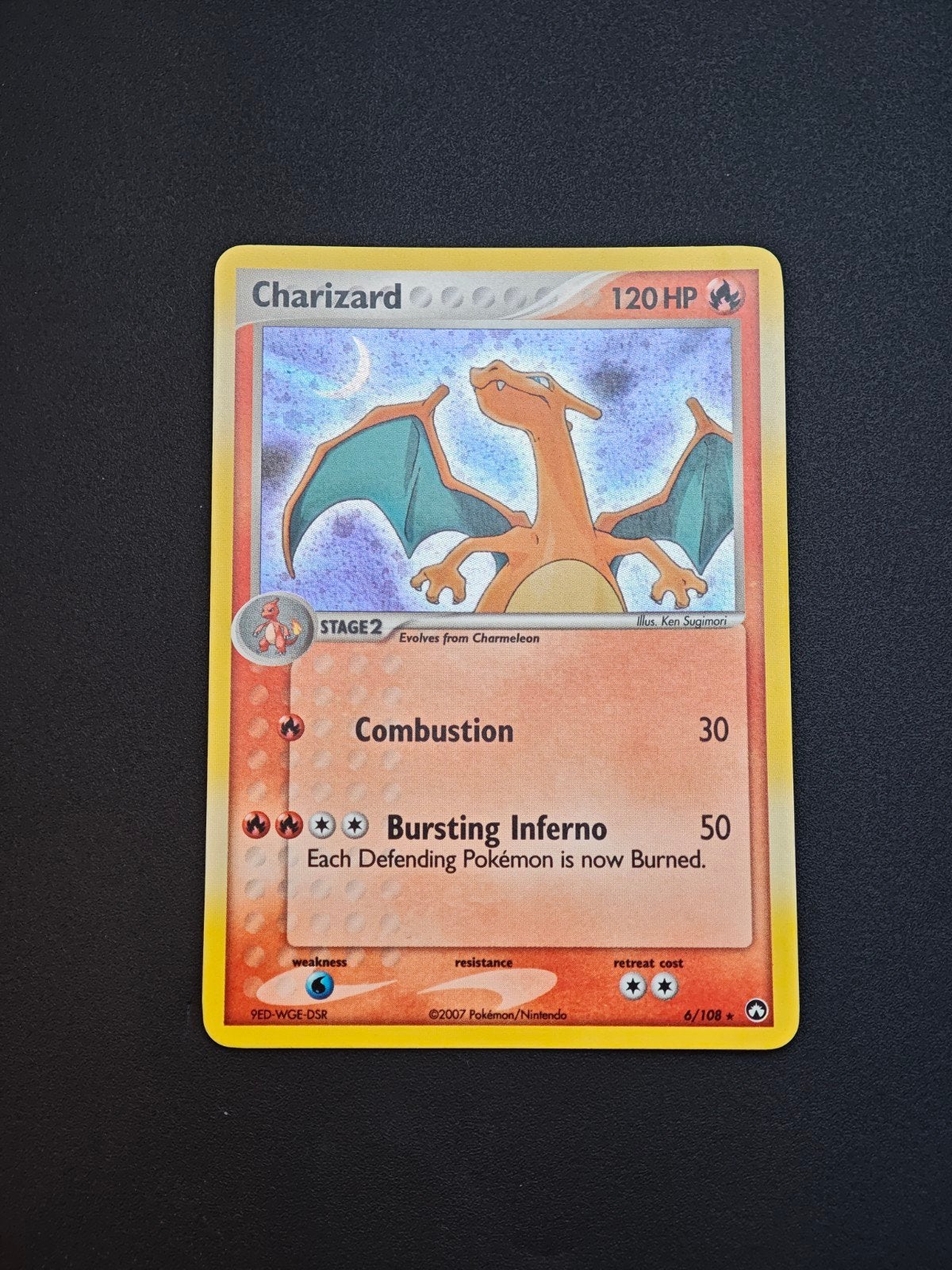 Charizard holo 6/108, Ophalen of Verzenden, Zo goed als nieuw, Losse kaart