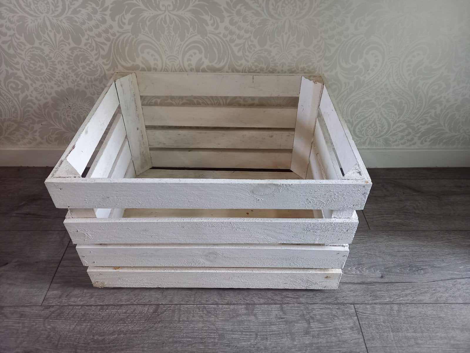 Witte houten krat - fruitkist. Meerdere beschikbaar., Ophalen, Minder dan 50 cm, Gebruikt, 50 tot 100 cm