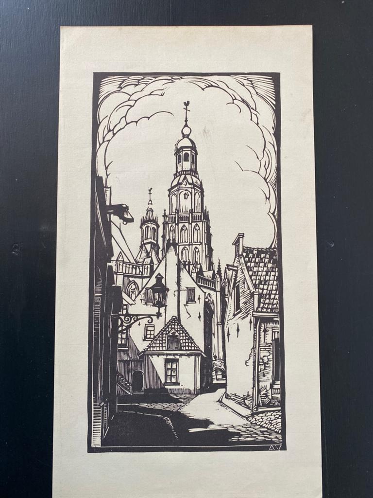 Linosnede Adrianus Visser  Zutphen, Ophalen of Verzenden