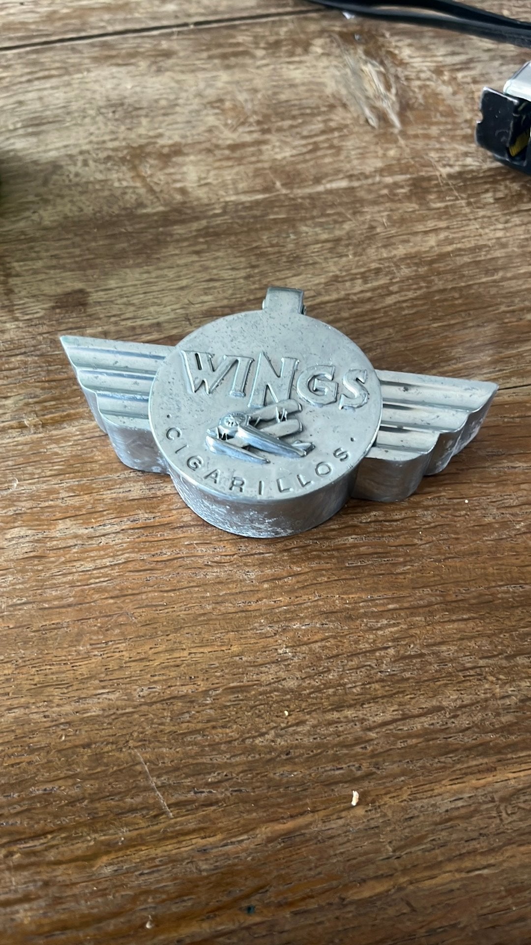 Wings Cigarillos asbakje van aluminium jaren 60/70, Verzamelen, Ophalen of Verzenden, Gebruikt, Asbak