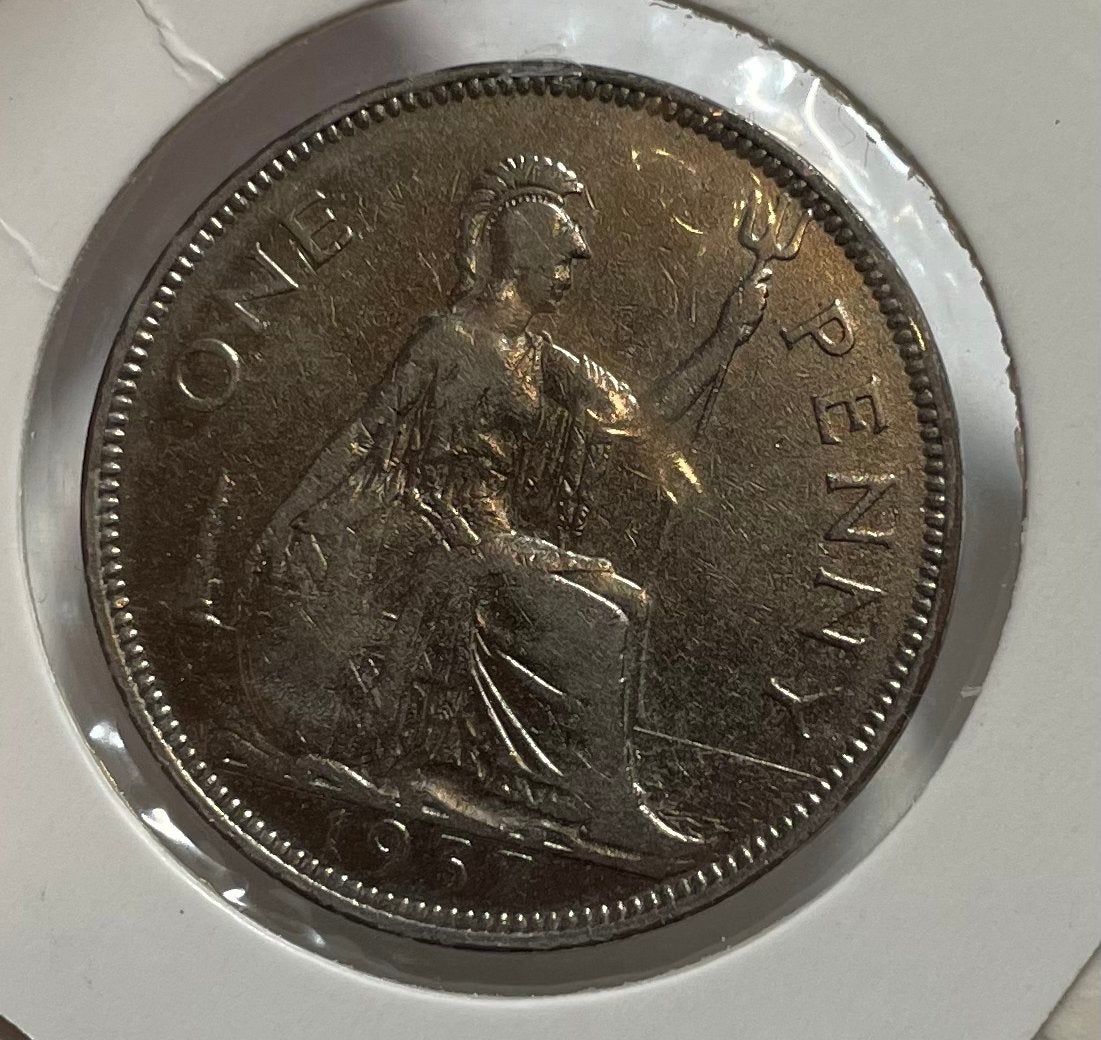 1 penny Engeland 1937, Postzegels en Munten, Ophalen of Verzenden, Overige landen