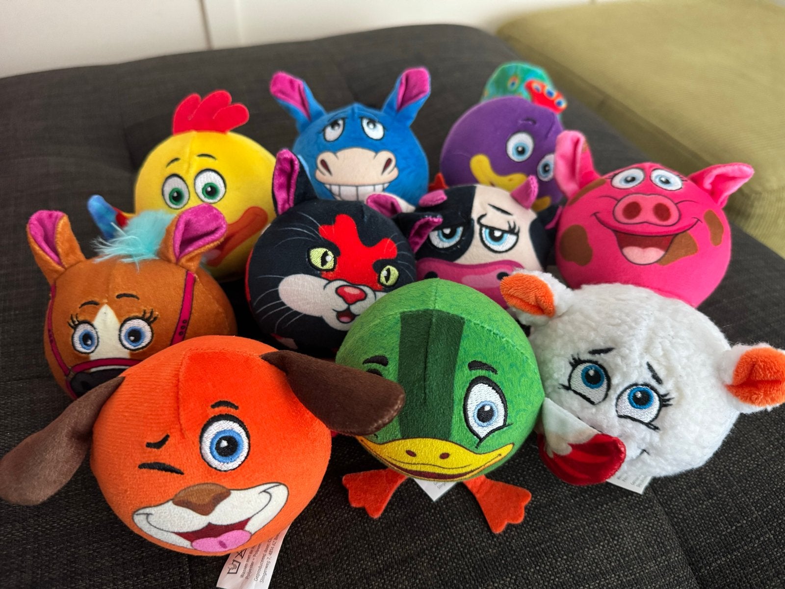 Lidl mini's knuffels - Complete set van 10, Overige karakters, Overige typen, Zo goed als nieuw, Meerkleurig