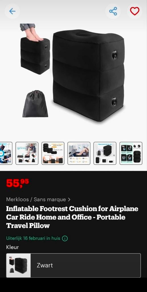Inflatable Footrest Cushion - Op = Op! Nu met speciale kort, Huis en Inrichting, Banken | Voetenbanken en Poefen, Ophalen of Verzenden