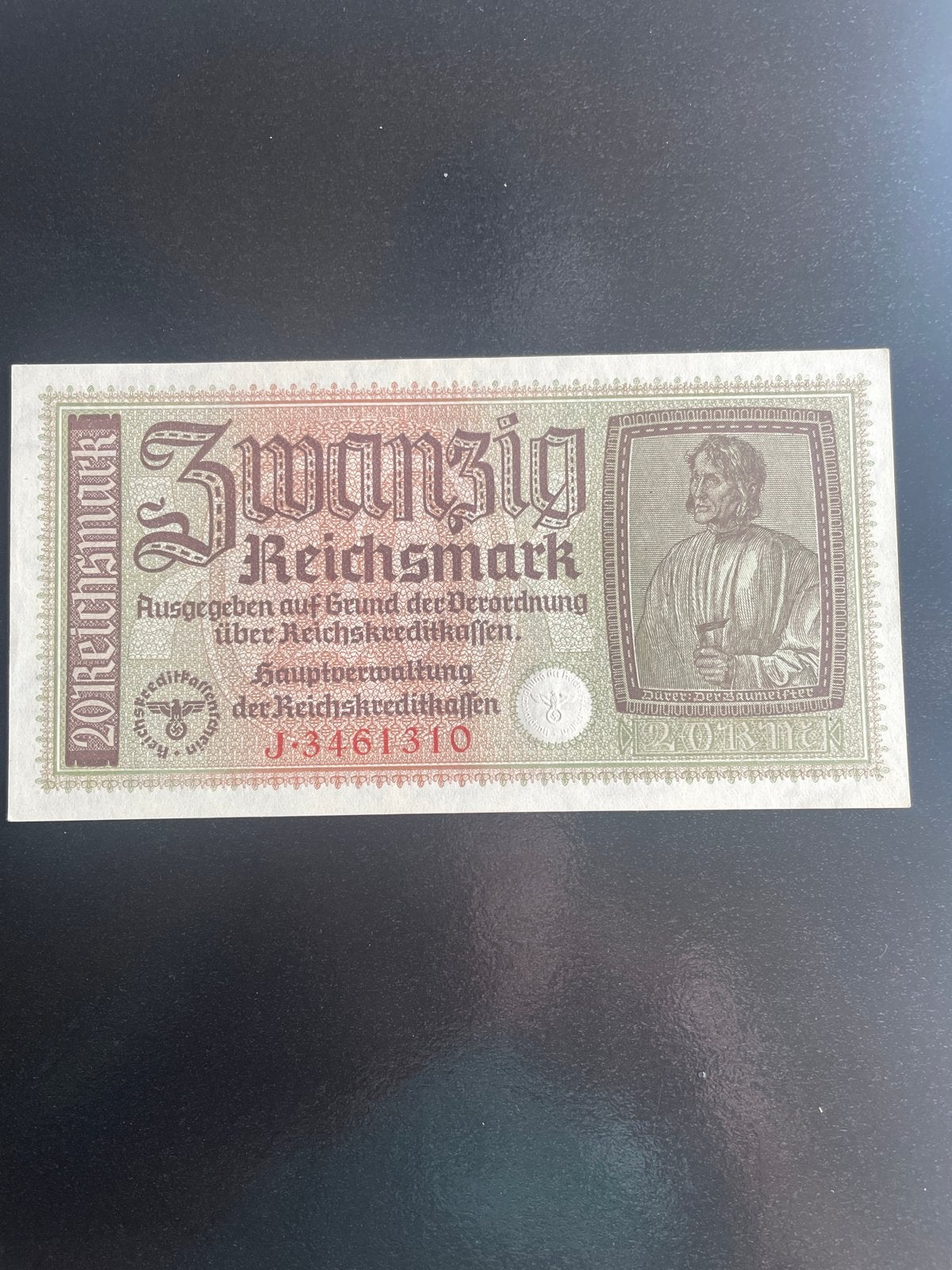 Zeldzaam 20 Reichsmark biljet uit Duitsland, Ophalen of Verzenden, Duitsland, Los biljet