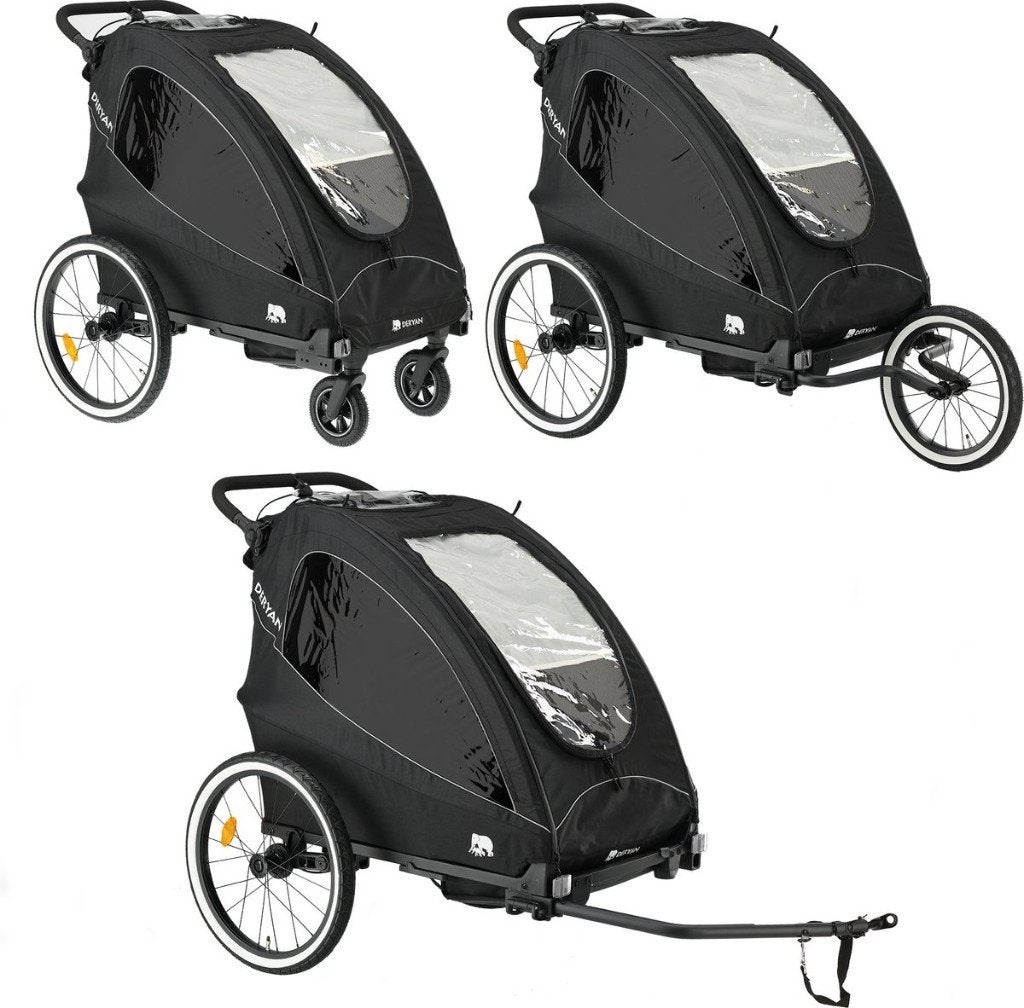 Deryan Luxe Fietskar - Hardloopkinderwagen - 2 persoons, Fietsen en Brommers, Fietsaccessoires | Aanhangers en Karren, Deryan