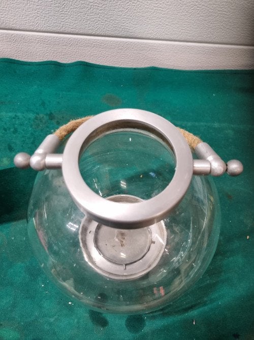windlicht glas aluminium met touw, Ophalen of Verzenden, 'T Olde Gre-j, Info@toldegrej.nl, Endepoelstraat 20f Didam