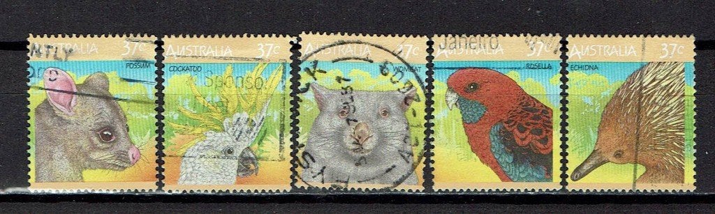 postzegels Australië  dieren Michel 1041/45, Ophalen of Verzenden, Gestempeld