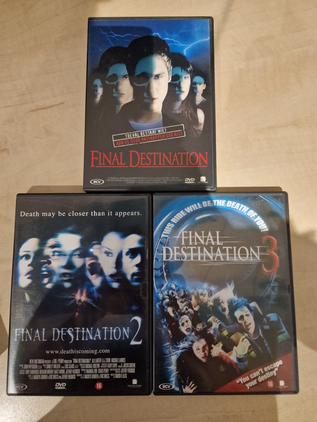 Final Destination 1, 2 & 3 DVD Boxset - Horror Thriller, Vanaf 16 jaar, Nederlands, Ophalen of Verzenden, Bovennatuurlijke thriller