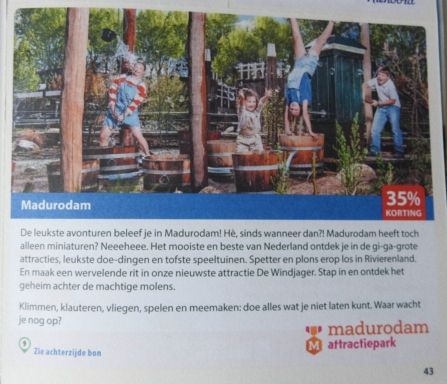 Kortingsbonnen Attractieparken  ( Nr  2), Drie personen of meer, Kortingsbon, Overige typen
