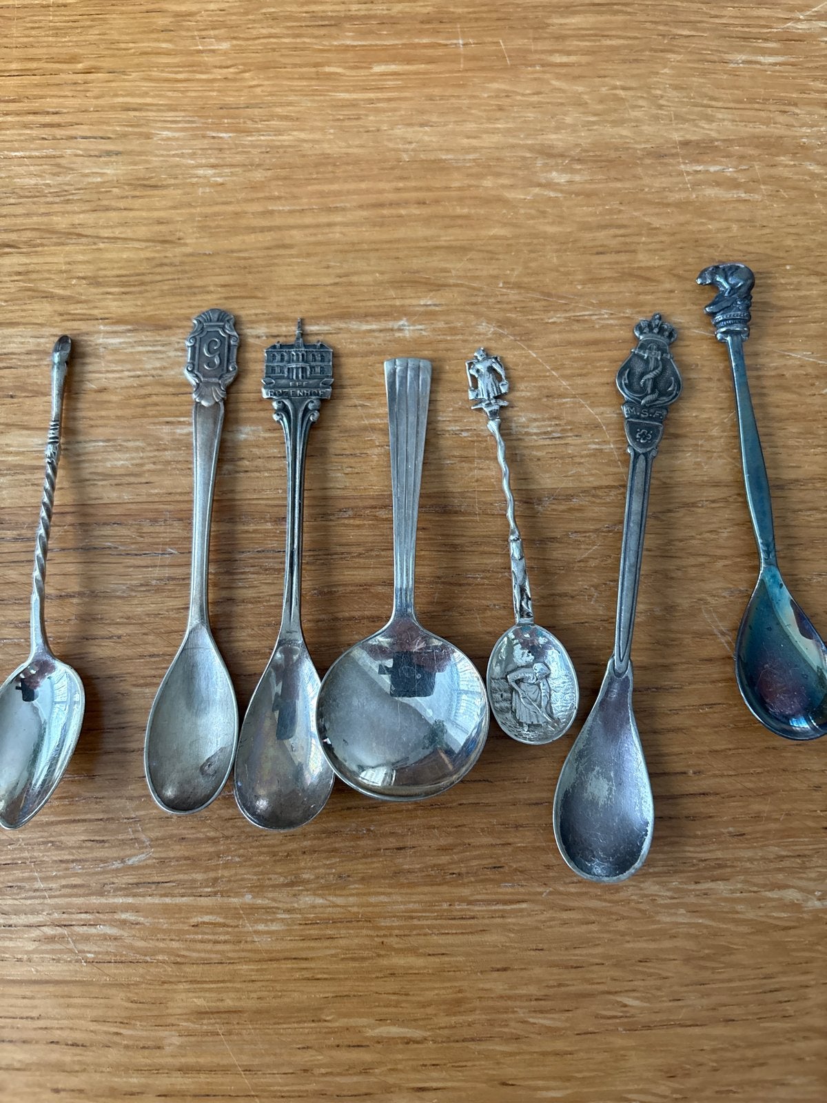 Set van 7 Antieke Zilveren Herdenkingslepels, Antiek en Kunst, Ophalen of Verzenden, Zilver