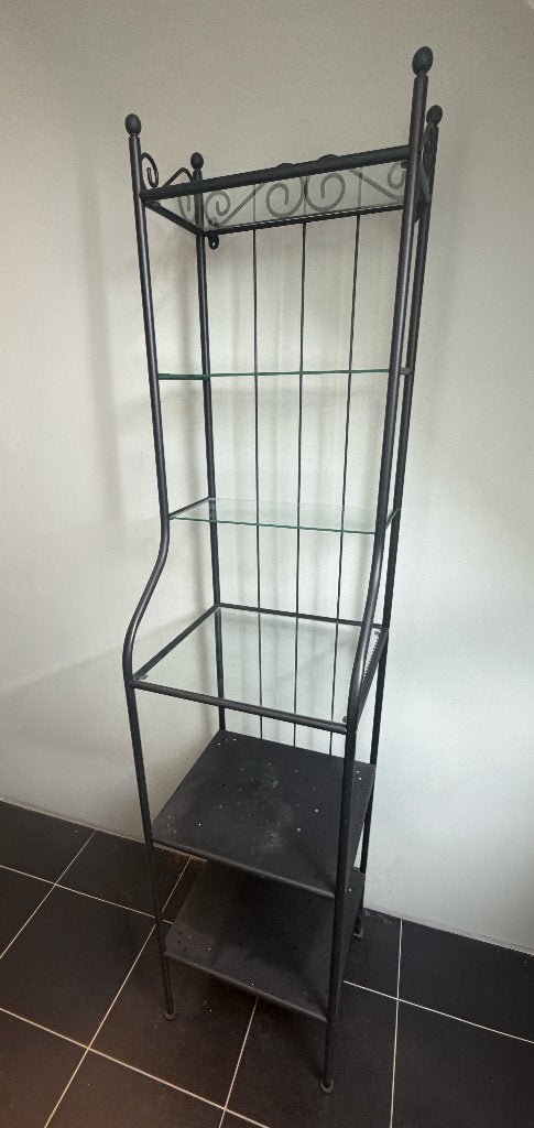 Zwarte klassieke badkamer meubels Rönnskär IKEA, Huis en Inrichting, Ophalen, (Half)hoge kast, Minder dan 50 cm, Gebruikt