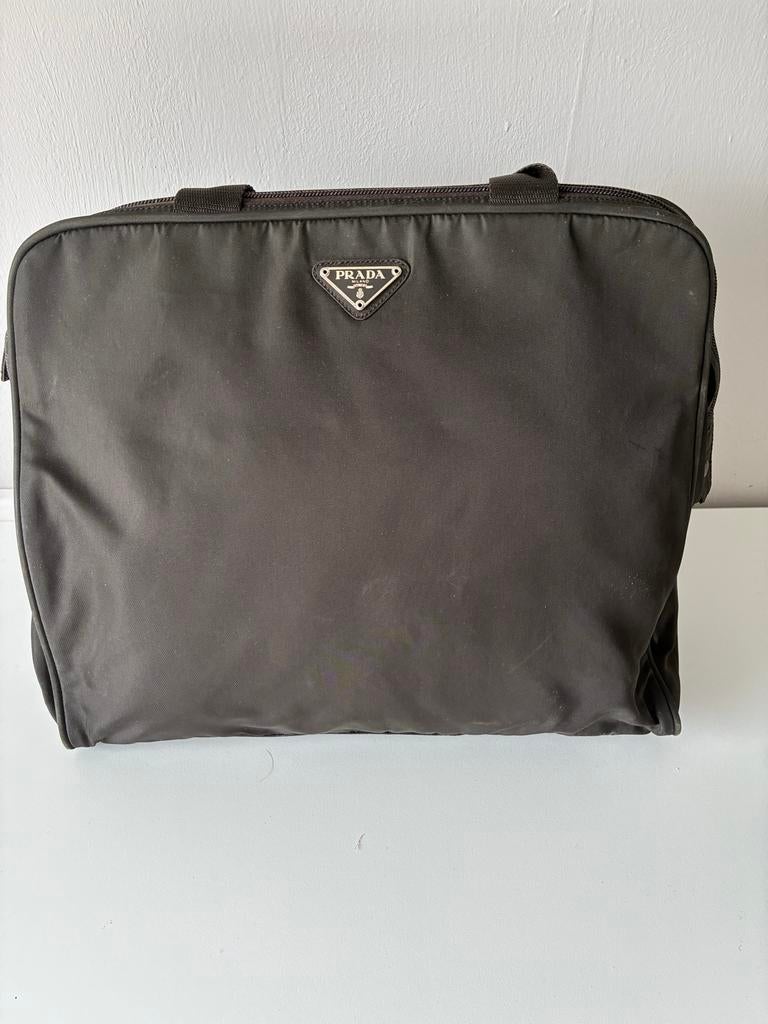 Prada Laptoptas / Aktetas - zwart Nylon, Sieraden, Tassen en Uiterlijk, Tassen | Damestassen, Ophalen of Verzenden, Gebruikt, Zwart