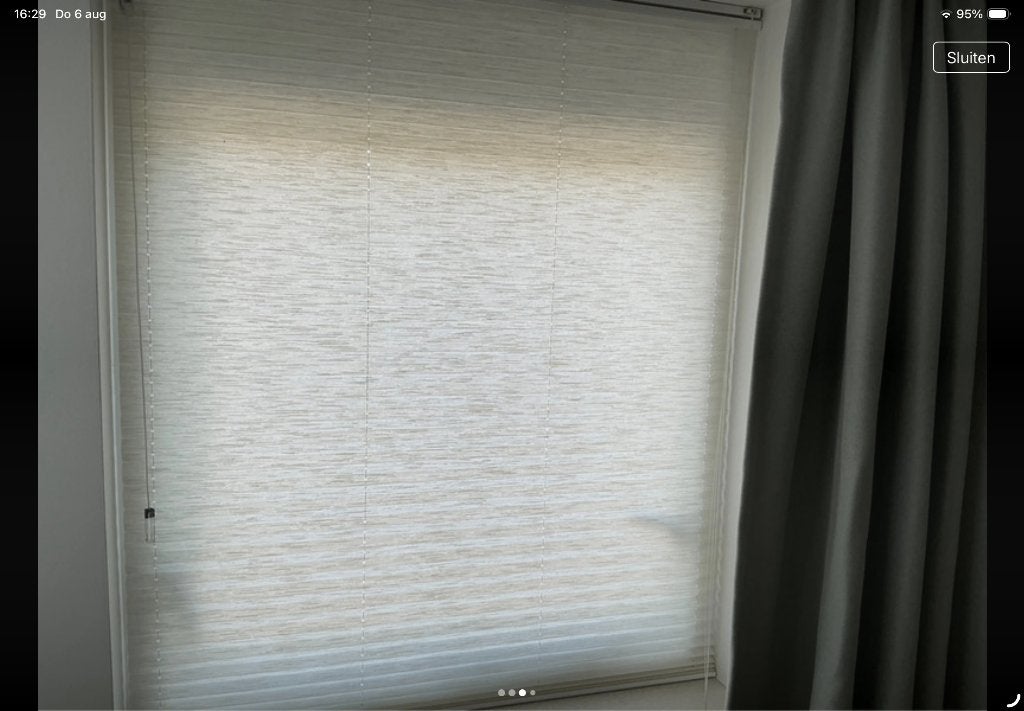 Luxaflex plissé raambekleding, 2 stuks, gebroken wit, 122 cm, Zo goed als nieuw, Luxaflex, Ophalen