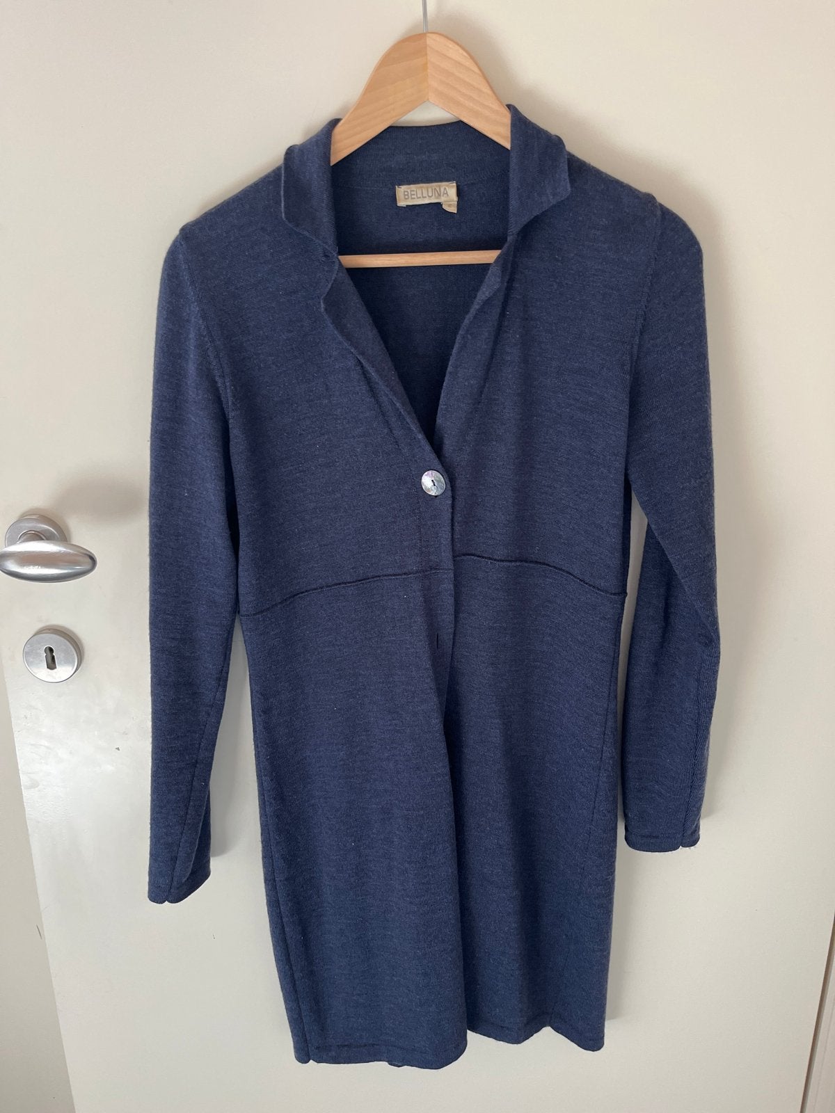 Belluna Merino Wollen Vest - Donkerblauw, Verzenden, Zo goed als nieuw, Maat 36 (S), Blauw