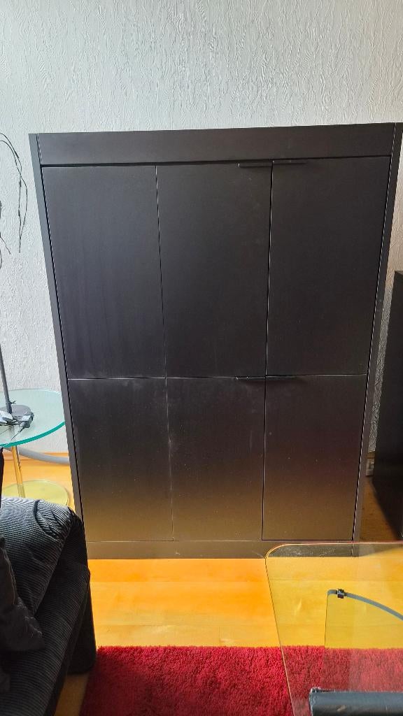 Zwarte tv kast, Ophalen, 100 tot 150 cm, 100 tot 150 cm, Zo goed als nieuw