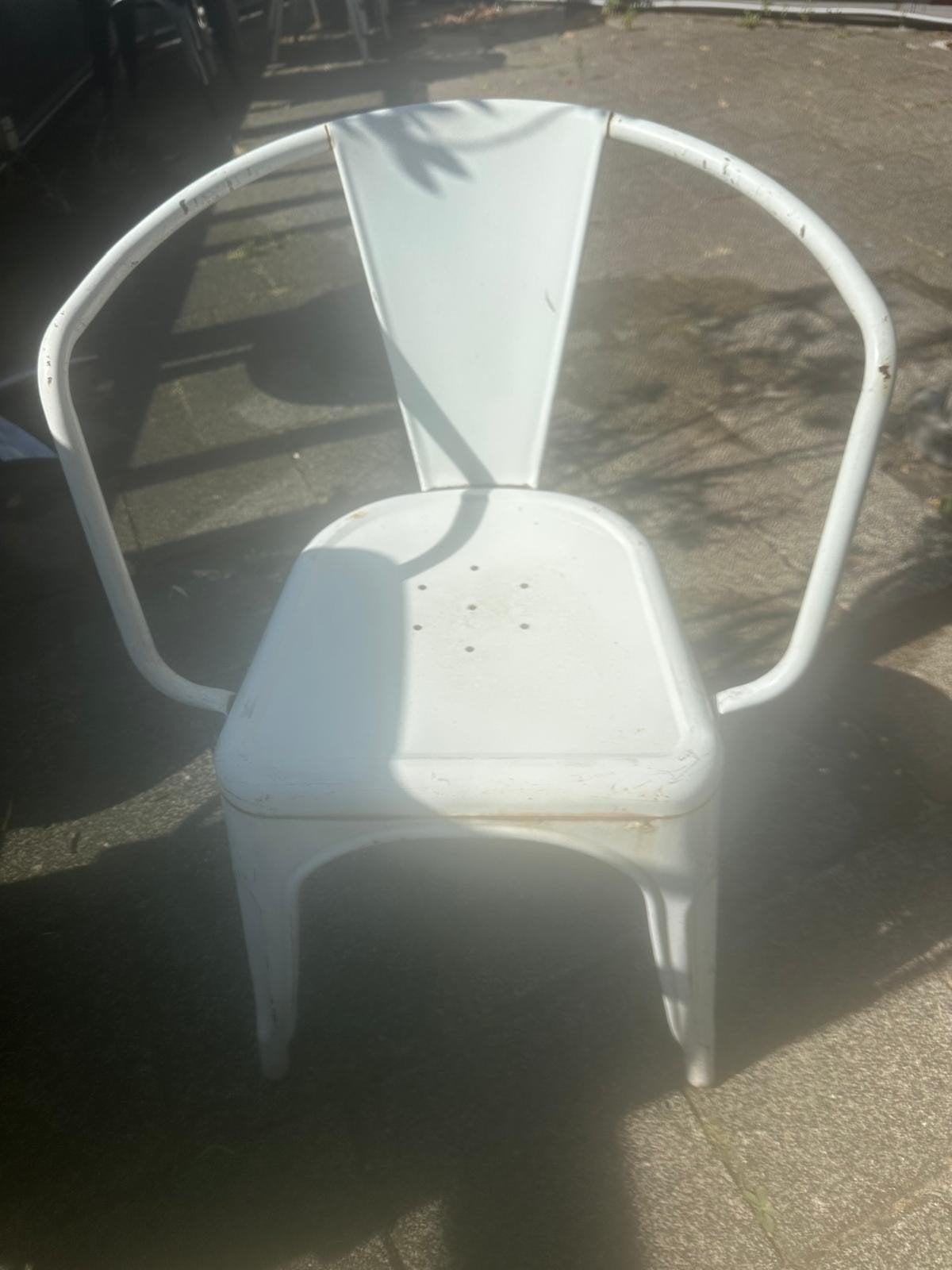 Metalen terrasstoelen met armleuningen, Ophalen, Gebruikt, Metaal