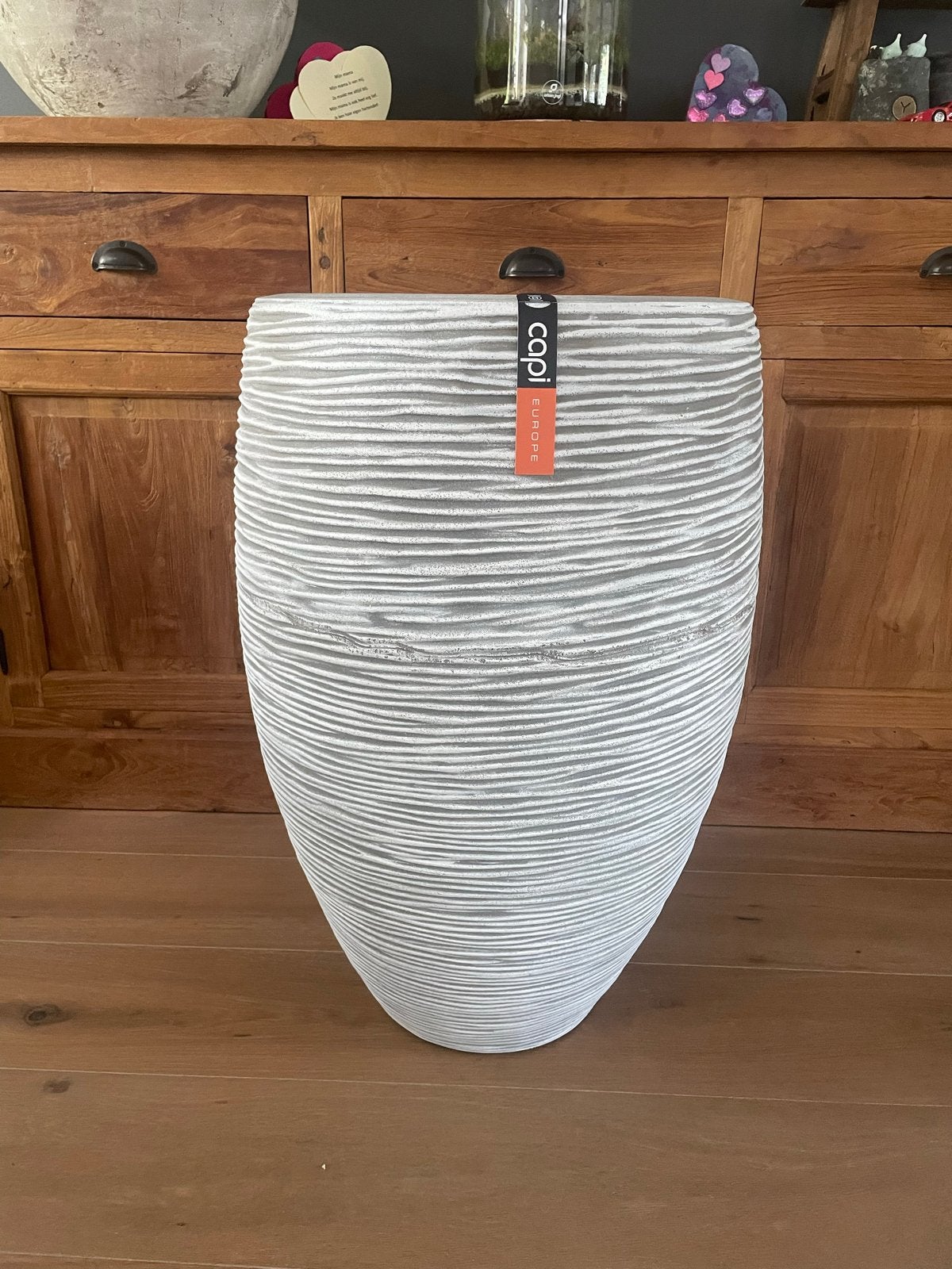 Capi Europe Bloempot Grijs - Binnen/Buiten - 92 Liter, Tuin en Terras, Bloempotten, Ophalen, Kunststof, 40 cm of meer, Rond