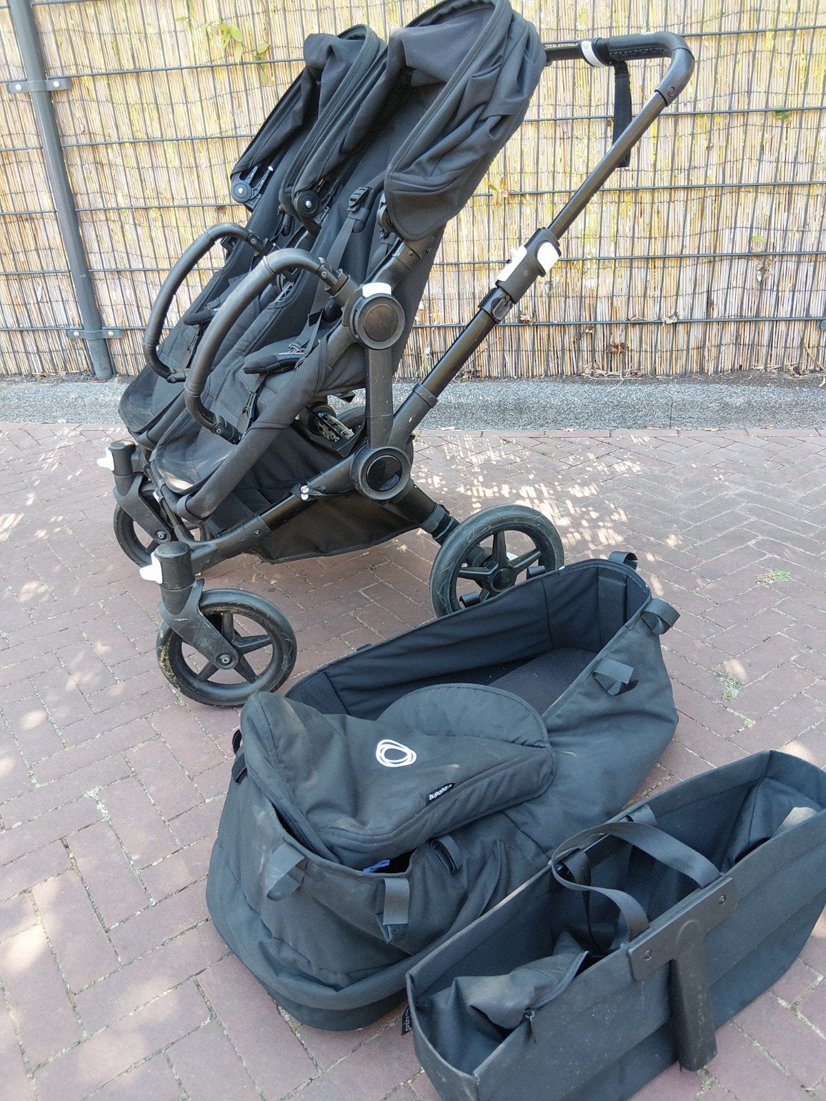 Bugaboo Donkey 5 Duo kinderwagen met wieg, zwart, Ophalen, Bugaboo, Zo goed als nieuw, Combiwagen