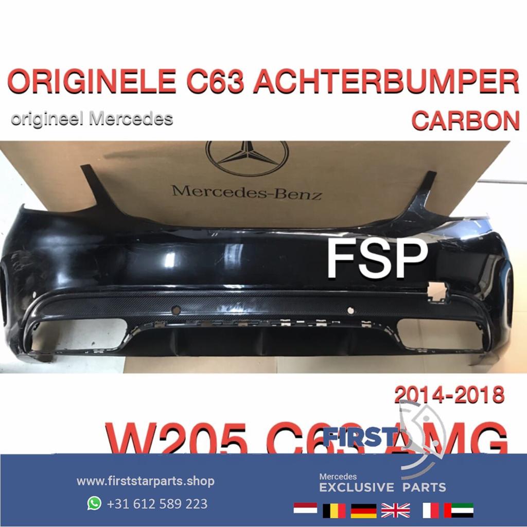 W205 C63 AMG ACHTERBUMPER + CARBON DIFFUSER origineel Merced, Gebruikt, -, Ophalen of Verzenden, Achter