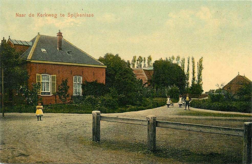 304-086-025 Spijkenisse Naar de Kerkweg, Verzamelen, Verzenden, Voor 1920, Zuid-Holland