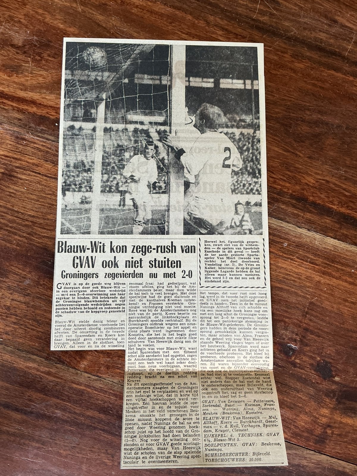 Voetbal krantenartikel GVAV Blauw Wit maart 1964, Ophalen of Verzenden, Knipsel(s)