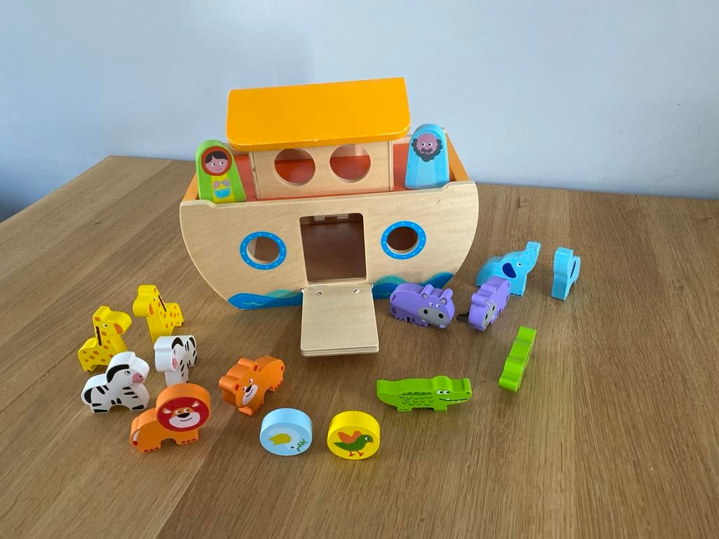 Houten Noah's Ark Vormenstoof met Dieren, Ophalen of Verzenden, Gebruikt