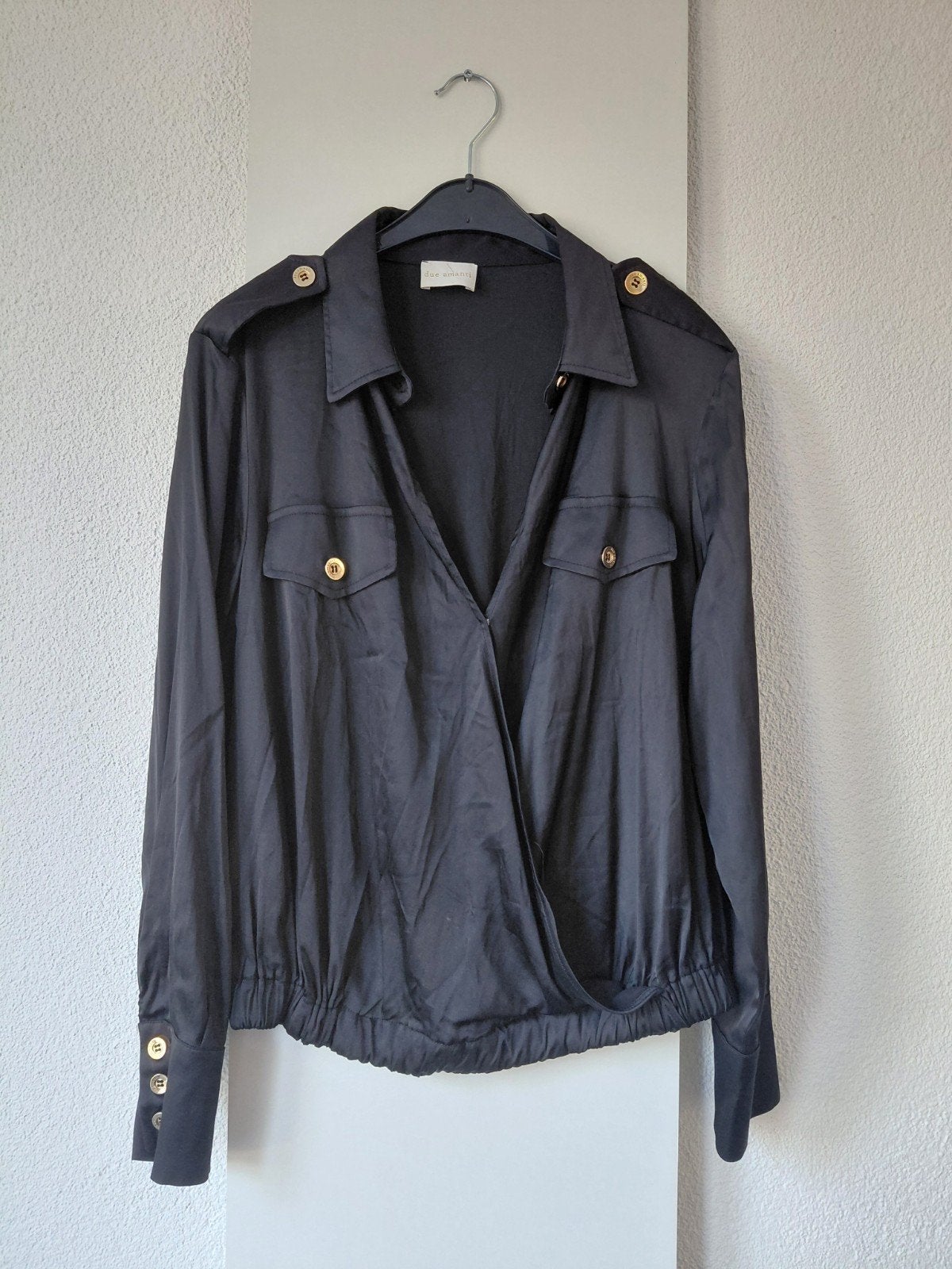 DUE AMANTI zwarte top m, Zwart, Ophalen of Verzenden, Zo goed als nieuw, Maat 38/40 (M)
