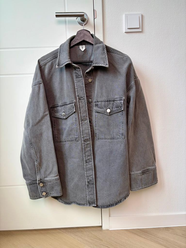 Oversized Denim Shirt Jacket ARKET 38, Ophalen of Verzenden, Nieuw, Maat 38/40 (M), Grijs