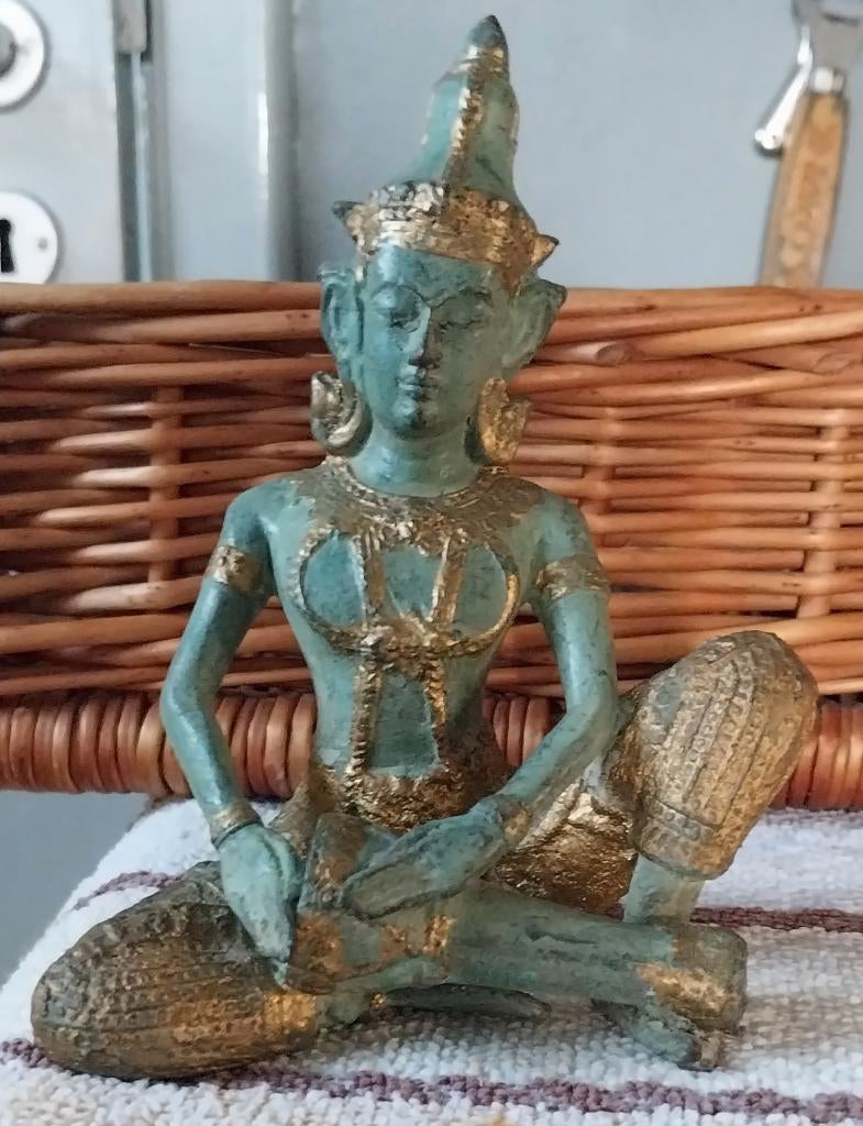 Oude Tempelwachter Thailand,Muziekant,brons Boeddha,Buddha,,, Huis en Inrichting, Woonaccessoires | Boeddhabeelden, Ophalen, Zo goed als nieuw
