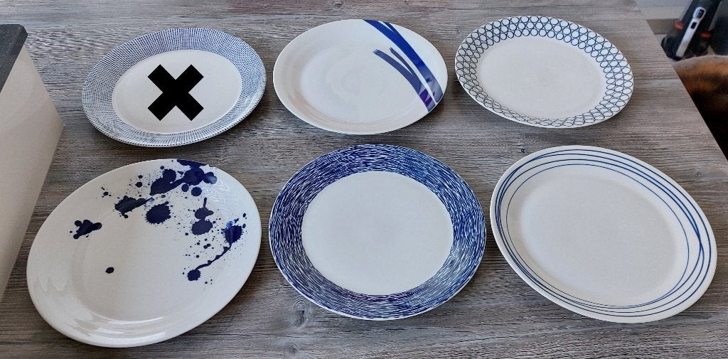 5 Royal Doulton Pacific Dinerborden 28 cm, Ophalen, Zo goed als nieuw, Bord(en), Modern