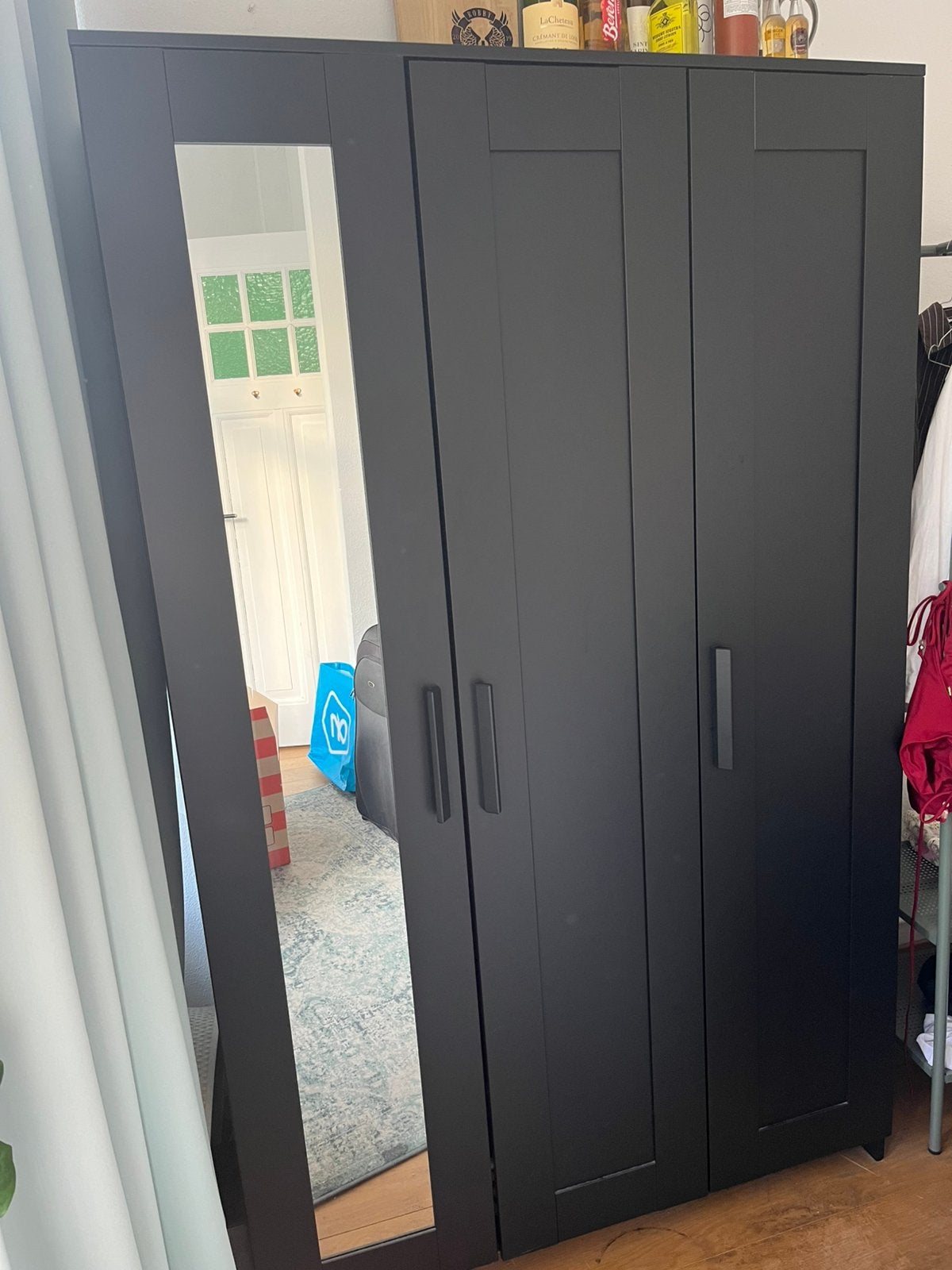 IKEA BRIMNES KAST ZWART, Huis en Inrichting, Kasten | Kledingkasten, Ophalen, 100 tot 150 cm, Zo goed als nieuw, 150 tot 200 cm