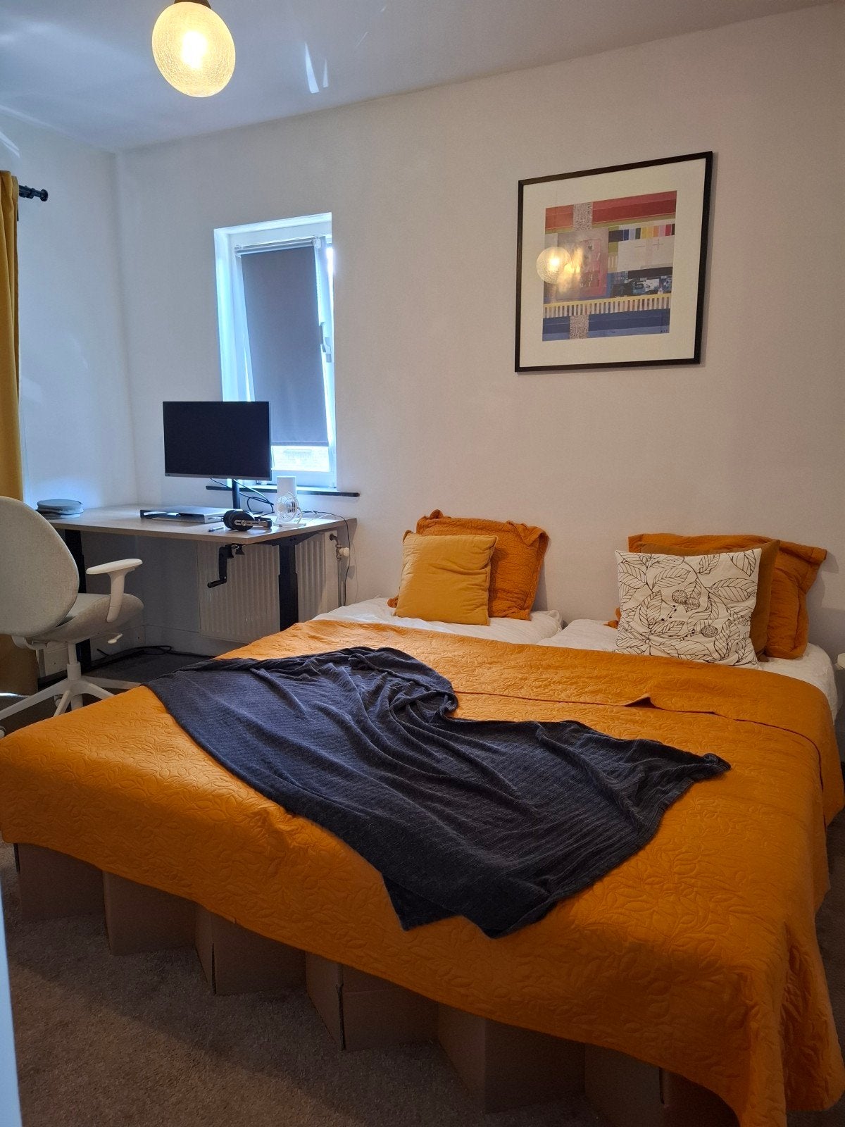 2x Eenpersoons Kartonnen Bed 90x200 met Matras, Overige materialen, Gebruikt, 90 cm, Eenpersoons