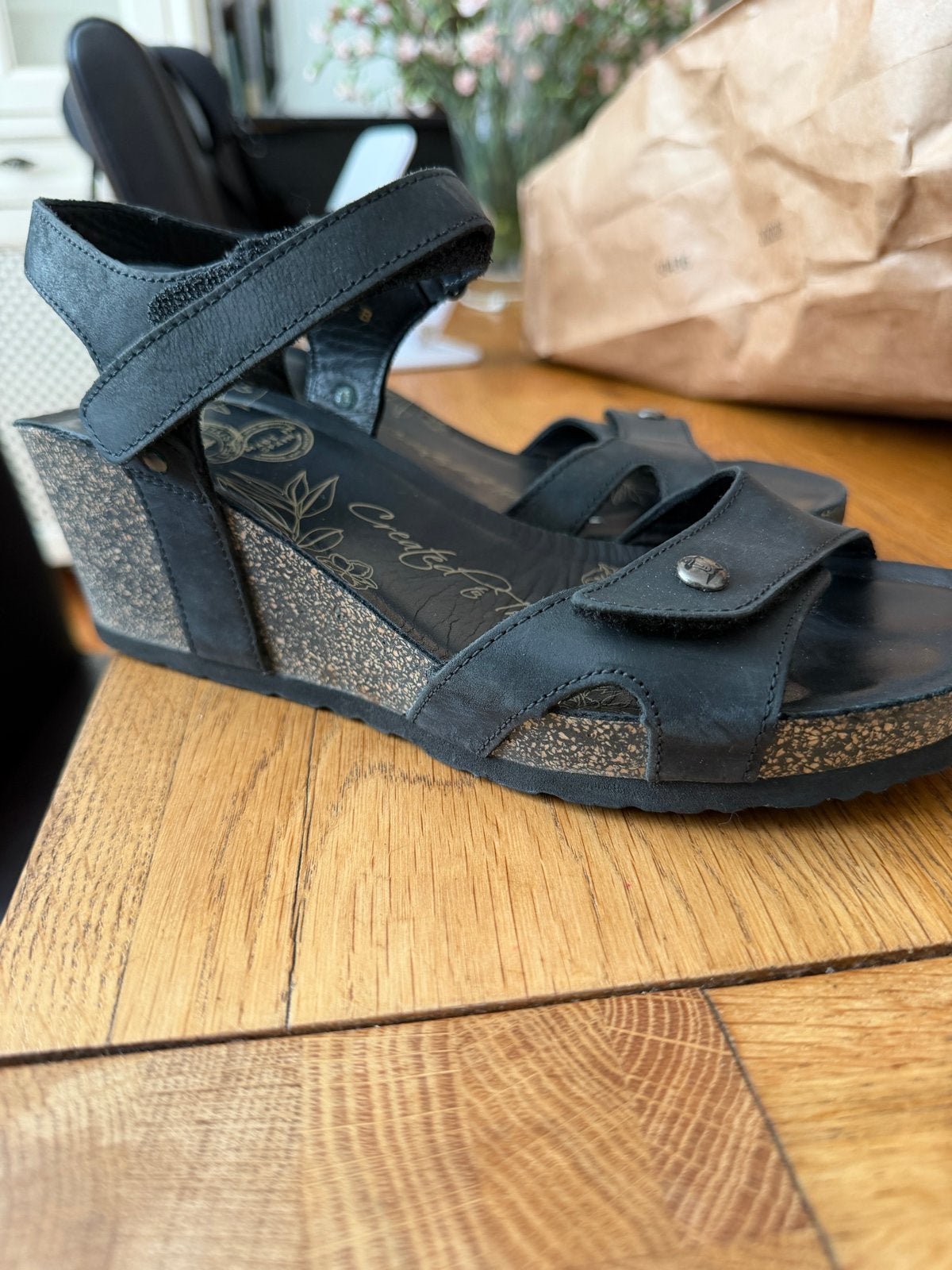 Panama jack sandalen met sleehak, maat 37, Ophalen of Verzenden, Gedragen, Zwart, Sandalen of Muiltjes