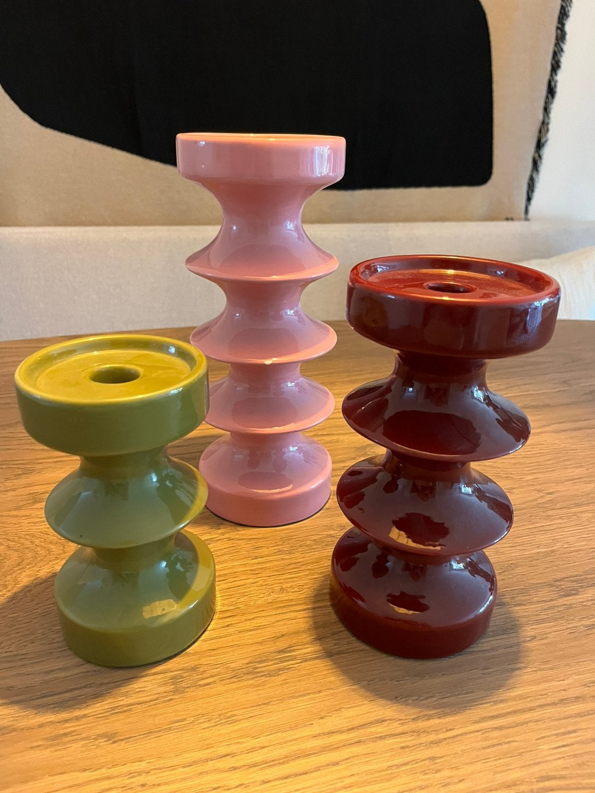 Kandelaar kandelaars kwantum noci rood roze groen, Ophalen, Zo goed als nieuw, Groen, Kandelaar
