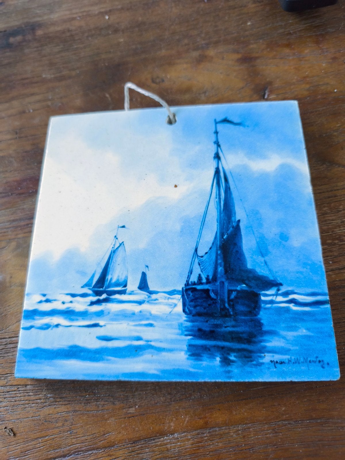 Tegel De Porceleyne Fles met zeilboten naar Mesdag, Ophalen of Verzenden