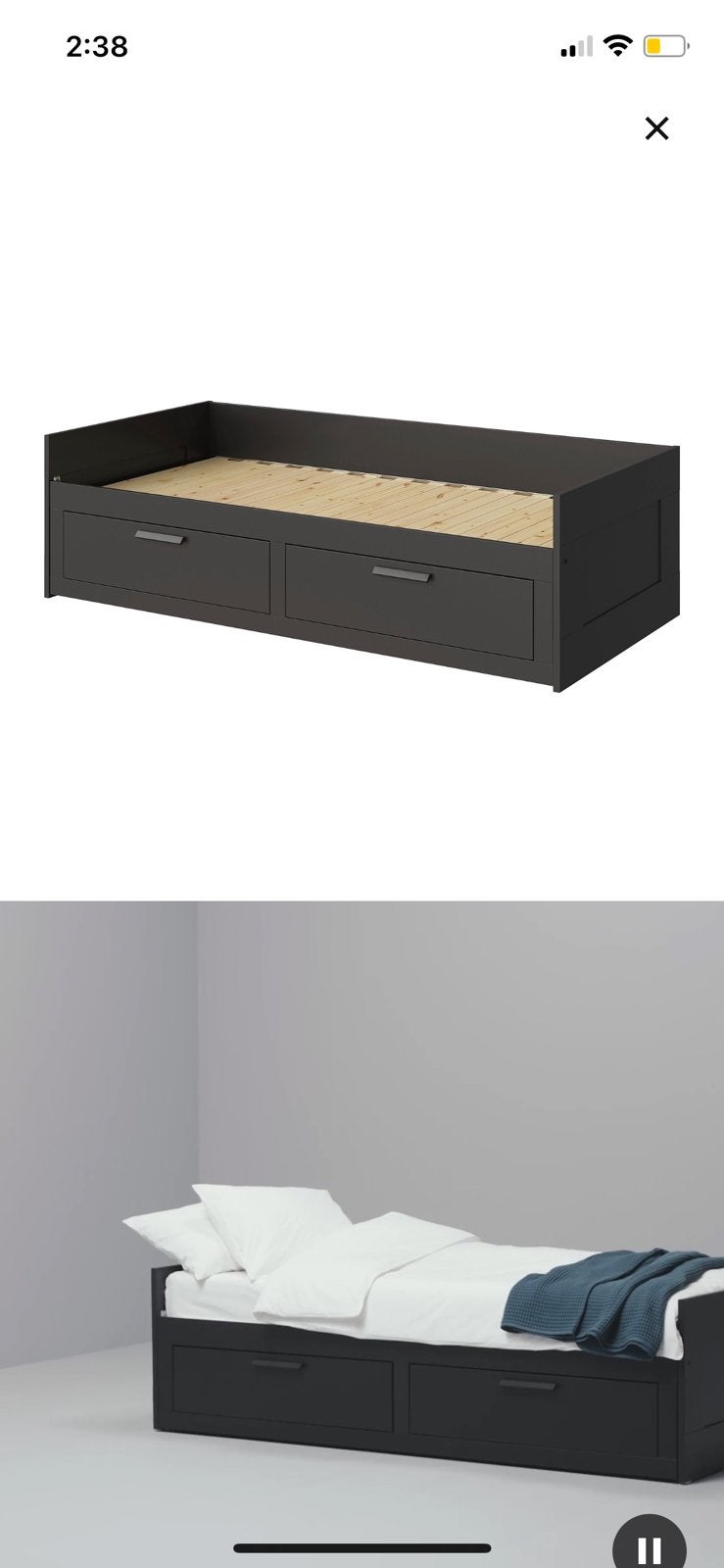 Brimnes day-bed, Ophalen, Zo goed als nieuw, Tweepersoons