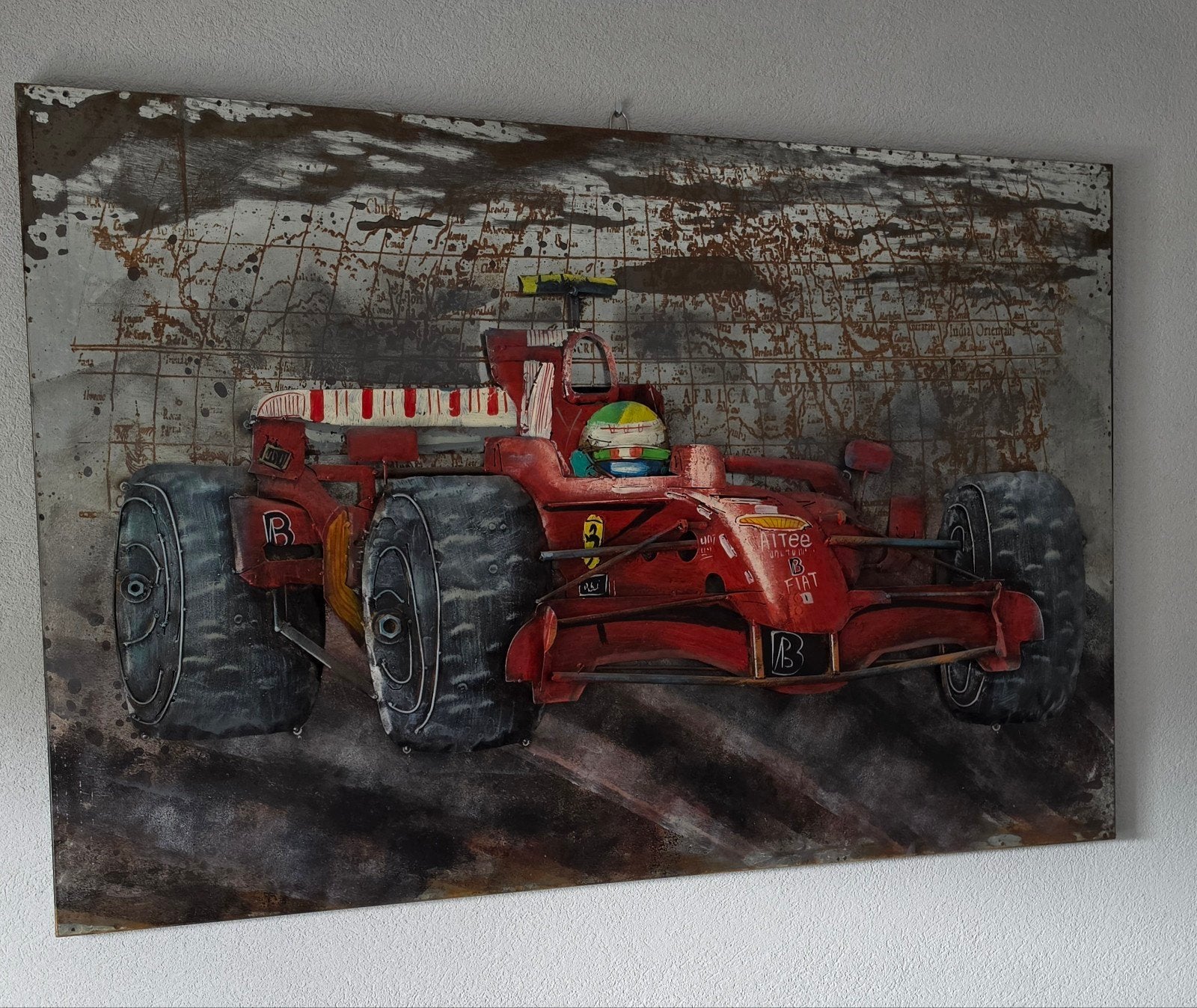 Metalen 3D Schilderij Formule 1 auto, Huis en Inrichting, Woonaccessoires | Schilderijen, Tekeningen en Foto's, Ophalen, Overige typen
