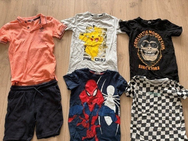 Kinderkleding maat 128: 5 t-shirts (spiderman), broekje, Ophalen of Verzenden, Gebruikt, Jongen, Overige typen