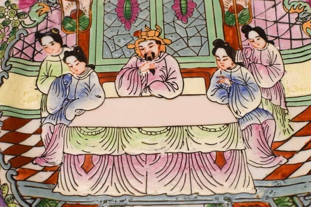 1 chinese porseleinen bord 45697, Gebruikt, Ophalen of Verzenden, Bord(en), Overige stijlen